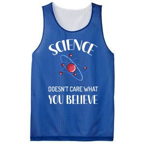 Science Doesn't Care What You Believe Funny Science Teacher Gift Mesh Reversible Basketball Jersey Tank