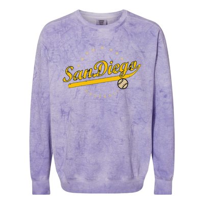 San Diego City Baseball Vintage Varsity Colorblast Crewneck Sweatshirt