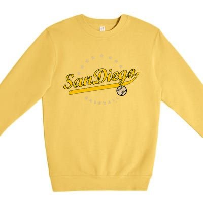 San Diego City Baseball Vintage Varsity Premium Crewneck Sweatshirt