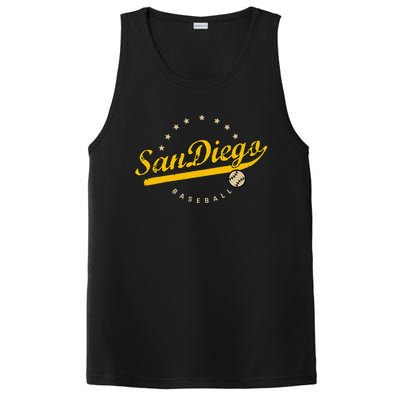 San Diego City Baseball Vintage Varsity PosiCharge Competitor Tank