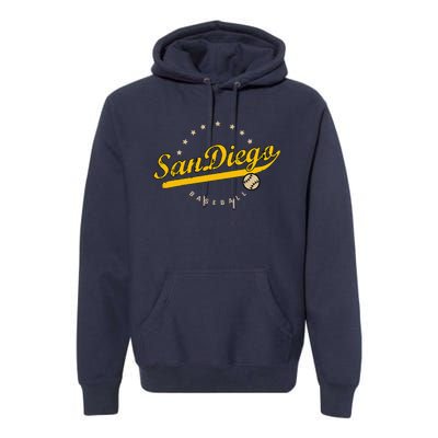 San Diego City Baseball Vintage Varsity Premium Hoodie