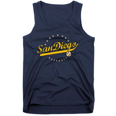 San Diego City Baseball Vintage Varsity Tank Top