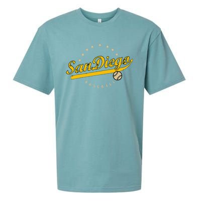 San Diego City Baseball Vintage Varsity Sueded Cloud Jersey T-Shirt