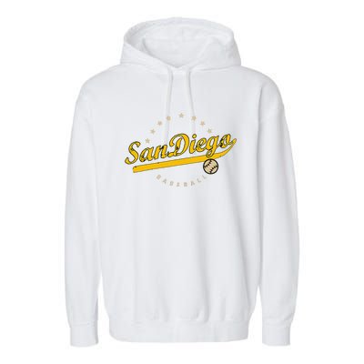 San Diego City Baseball Vintage Varsity Garment-Dyed Fleece Hoodie