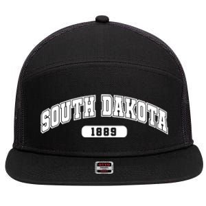 South Dakota Collegiate Style 1889 7 Panel Mesh Trucker Snapback Hat