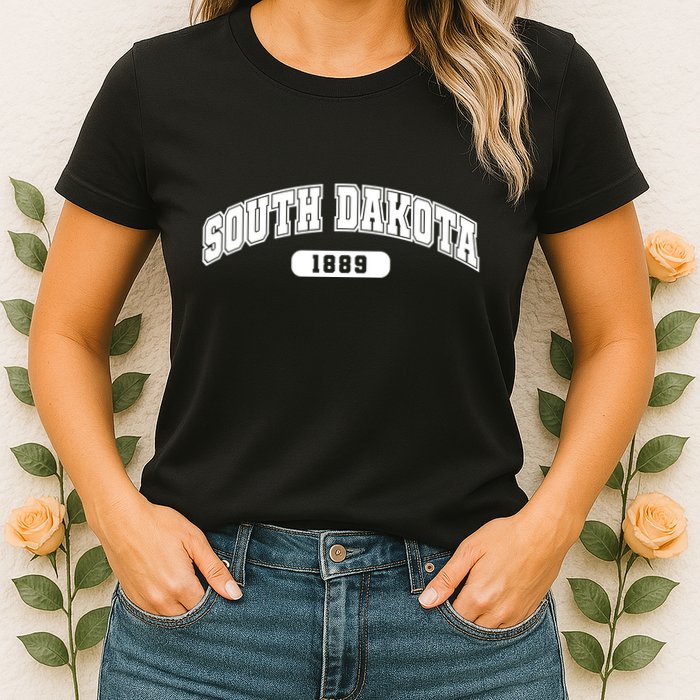South Dakota Collegiate Style 1889 Womens T-Shirt