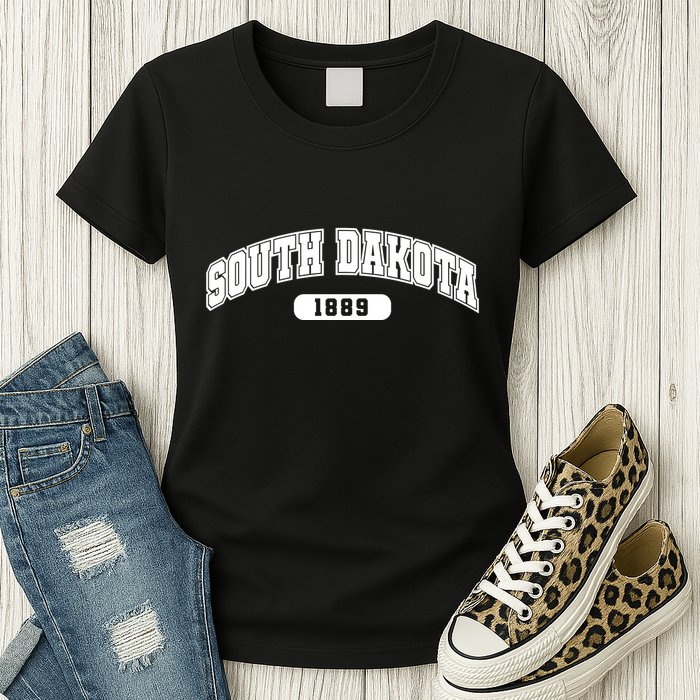 South Dakota Collegiate Style 1889 Womens T-Shirt