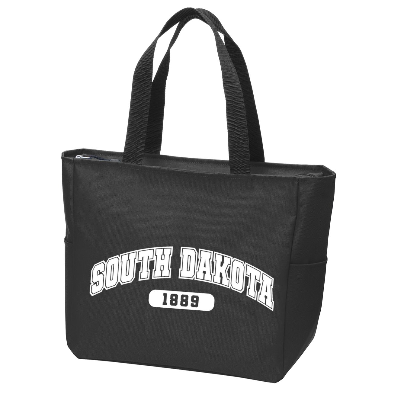 South Dakota Collegiate Style 1889 Zip Tote Bag