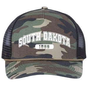 South Dakota Collegiate Style 1889 Retro Rope Trucker Hat Cap