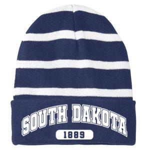 South Dakota Collegiate Style 1889 Striped Beanie with Solid Band