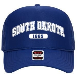 South Dakota Collegiate Style 1889 High Crown Mesh Back Trucker Hat