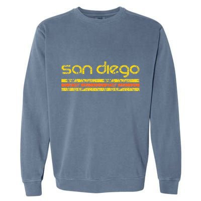 San Diego California Retro Vintage Weathered Garment-Dyed Sweatshirt