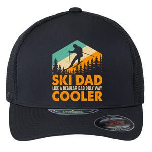 Ski Dad Cool Dads Love Skiing Winter Sport Ski Jumping Gift Flexfit Unipanel Trucker Cap