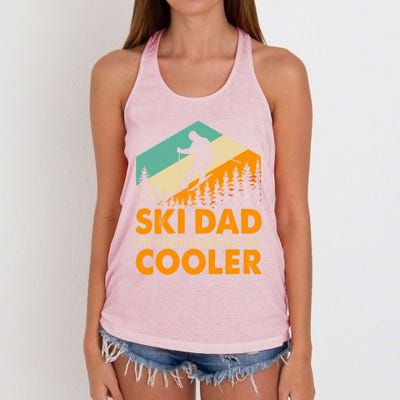 Ski Dad Cool Dads Love Skiing Winter Sport Ski Jumping Gift Women's Knotted Racerback Tank