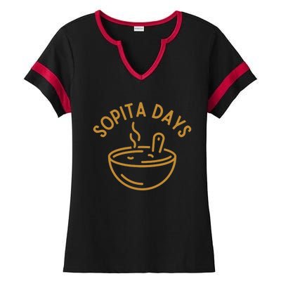 Soup Days - Comfort Food - Winter Vibes - Soup Bowl Ladies Halftime Notch Neck Tee