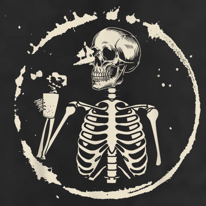 Skeleton Drinking Coffee shirt, Lazy Halloween Costume Skull 11oz C Handle Ceramic Mug