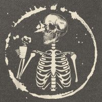 Skeleton Drinking Coffee shirt, Lazy Halloween Costume Skull Cotton Canvas Backpack