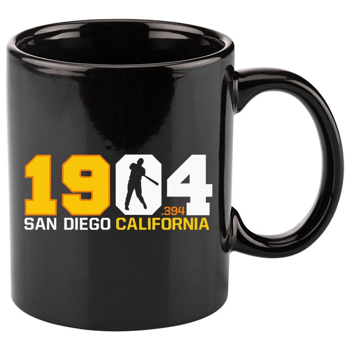 San Diego California Throwback 1904 Baseball Statue .394 11oz C Handle Ceramic Mug