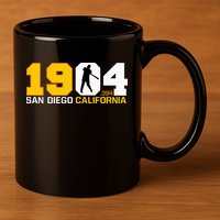 San Diego California Throwback 1904 Baseball Statue .394 11oz C Handle Ceramic Mug