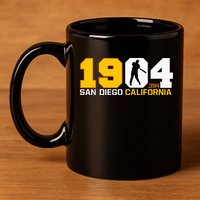 San Diego California Throwback 1904 Baseball Statue .394 11oz C Handle Ceramic Mug
