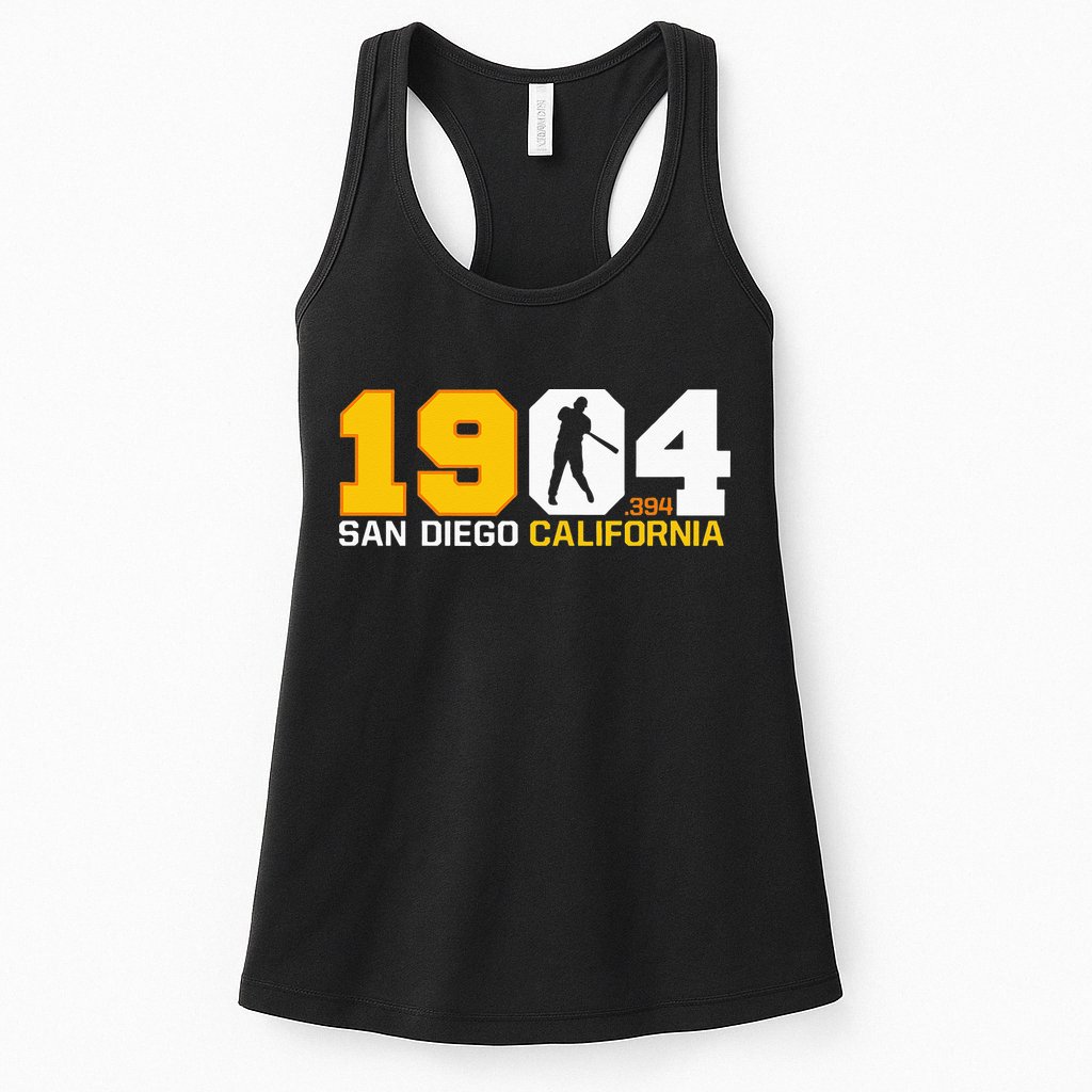 San Diego California Throwback 1904 Baseball Statue .394 Womens Tank Top
