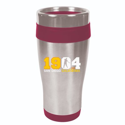 San Diego California Throwback 1904 Baseball Statue .394 16oz Travel Tumbler