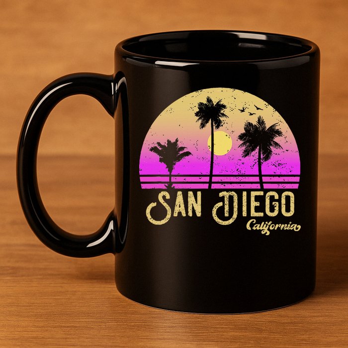 San Diego California 11oz C Handle Ceramic Mug