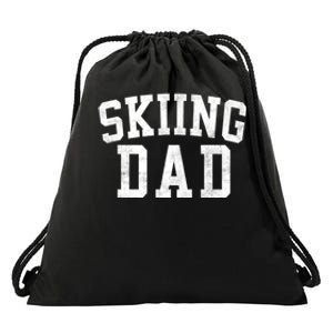 Skiing Dad Classic Bold Font FatherS Day Daddy Drawstring Bag