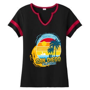 San Diego California Ladies Halftime Notch Neck Tee