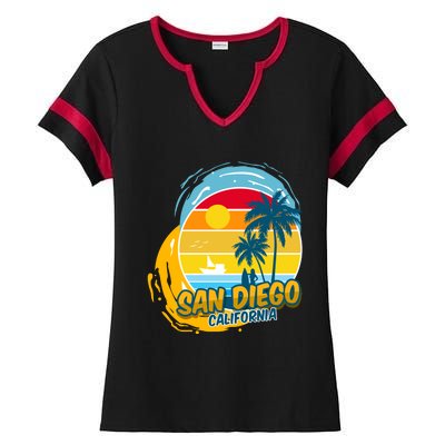 San Diego California Ladies Halftime Notch Neck Tee