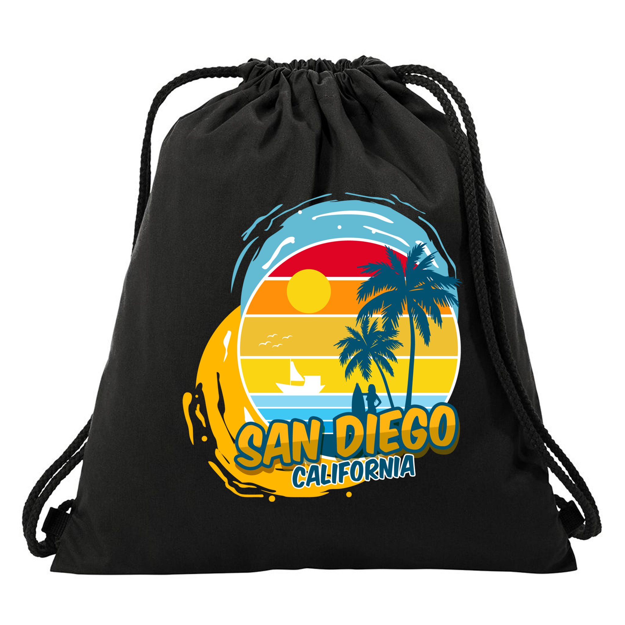 San Diego California Drawstring Bag
