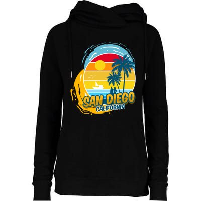 San Diego California Womens Funnel Neck Pullover Hood