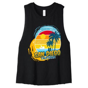 San Diego California Women's Racerback Cropped Tank