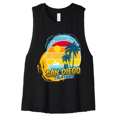 San Diego California Women's Racerback Cropped Tank