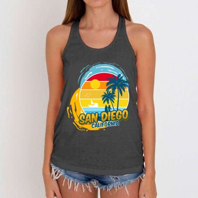 San Diego California Women's Knotted Racerback Tank