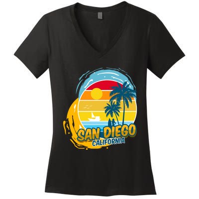 San Diego California Women's V-Neck T-Shirt