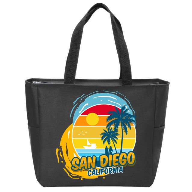 San Diego California Zip Tote Bag
