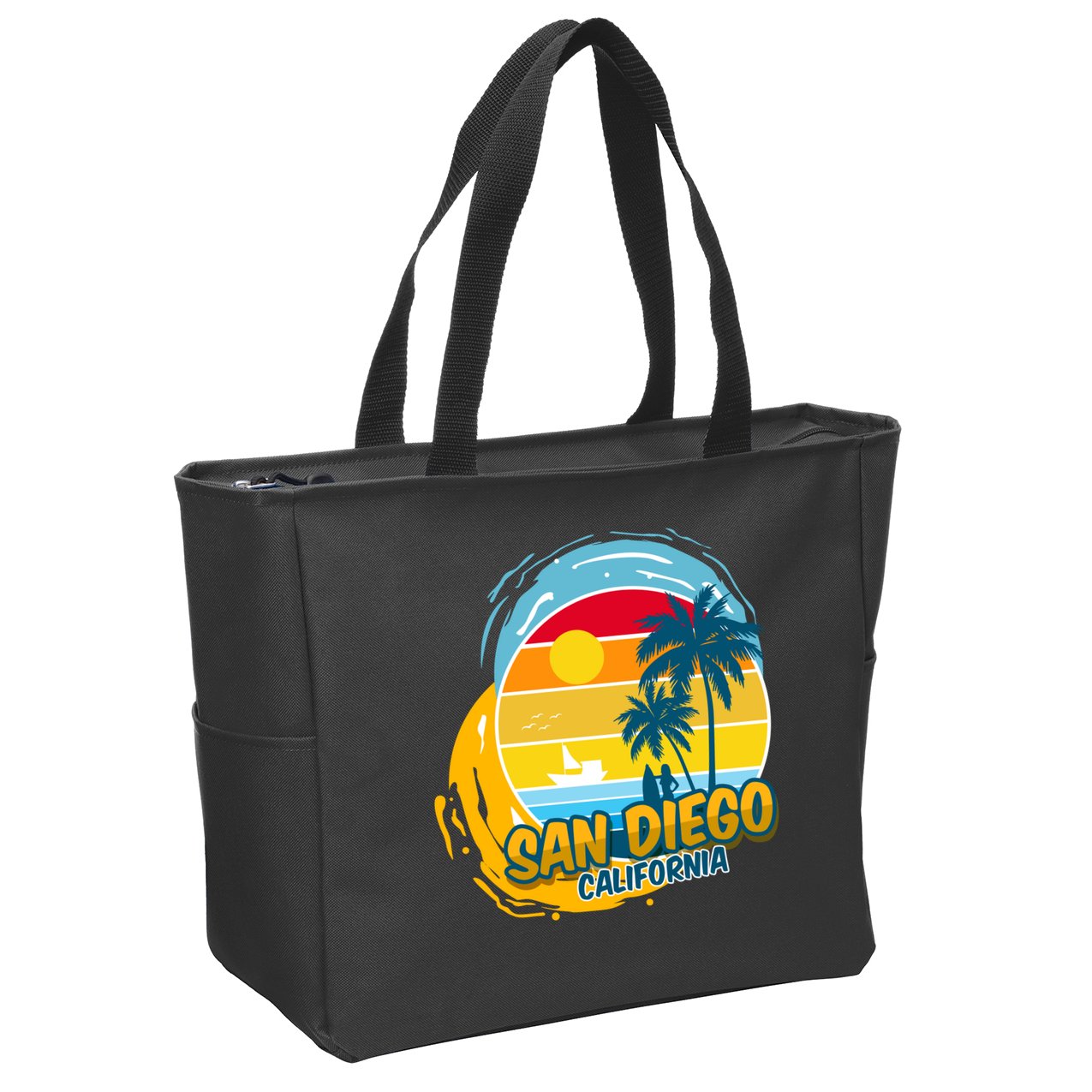 San Diego California Zip Tote Bag