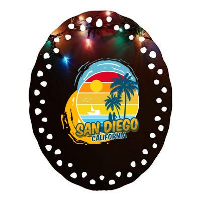 San Diego California Ceramic Oval Ornament