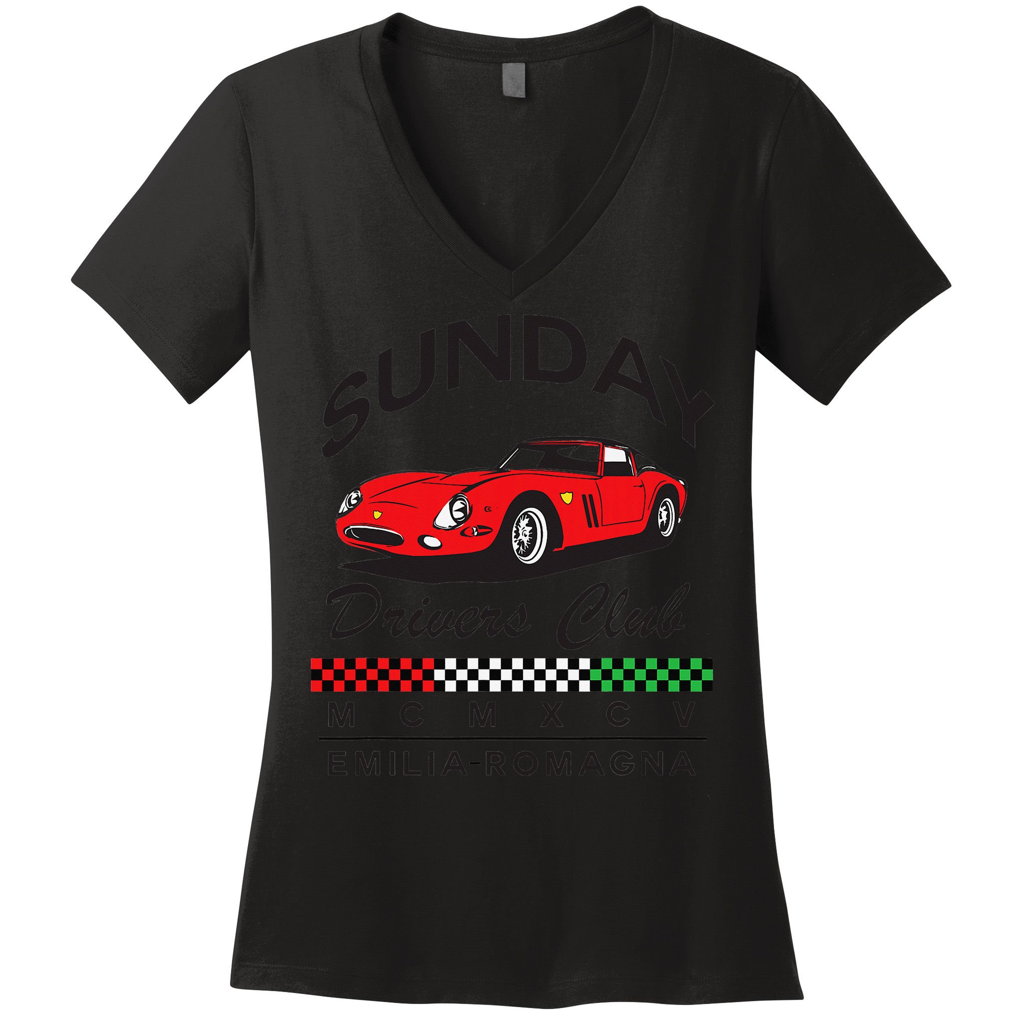 Sunday Drivers Club Emilia Romagna Modena Italy Classic Women's V-Neck T-Shirt
