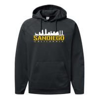 San Diego California White Brown & Gold Baseball Inspired Performance Fleece Hoodie