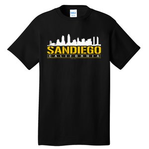 San Diego California White Brown & Gold Baseball Inspired Tall T-Shirt