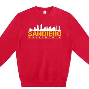 San Diego California White Brown & Gold Baseball Inspired Premium Crewneck Sweatshirt