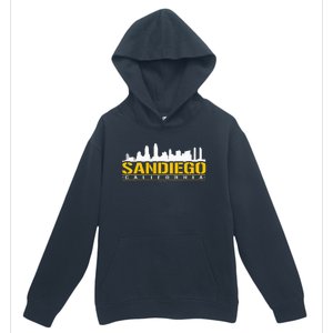 San Diego California White Brown & Gold Baseball Inspired Urban Pullover Hoodie