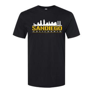 San Diego California White Brown & Gold Baseball Inspired Softstyle CVC T-Shirt