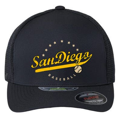San Diego City Baseball Vintage Varsity Flexfit Unipanel Trucker Cap