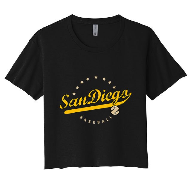 San Diego City Baseball Vintage Varsity Crop Top