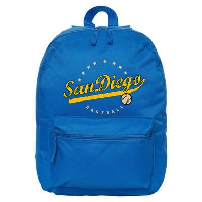 San Diego City Baseball Vintage Varsity 16 in Basic Backpack