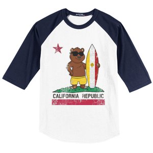 San Diego California Surfer Bear Surfing Men Women Kids Teen Baseball Sleeve Shirt