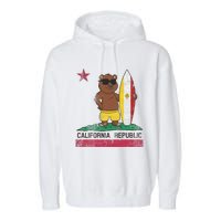 San Diego California Surfer Bear Surfing Men Women Kids Teen Garment-Dyed Fleece Hoodie